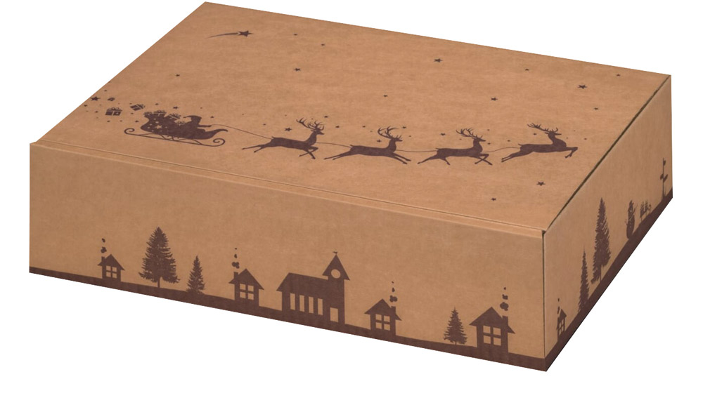 Natura Weihnachtsschlitten Flaschenkarton