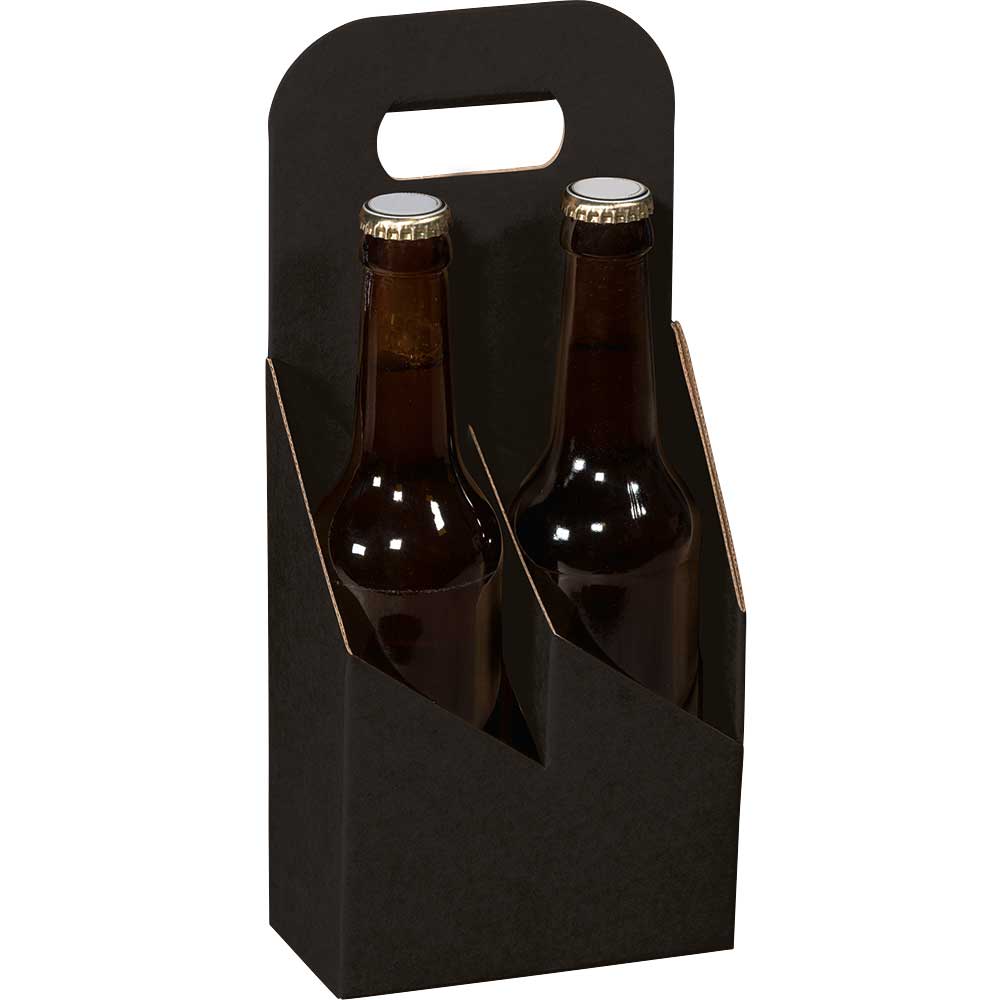 Natura Biertrageschachtel, 2 x 0,33 l Flaschen. Ø 65 mm, Wellpappe