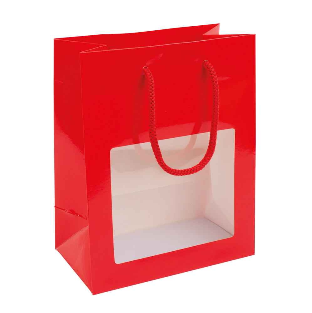 Roma Papiertragetasche mit Fenster, glanzlaminiert Roma Papiertragetasche mit Fenster, glanzlaminiert