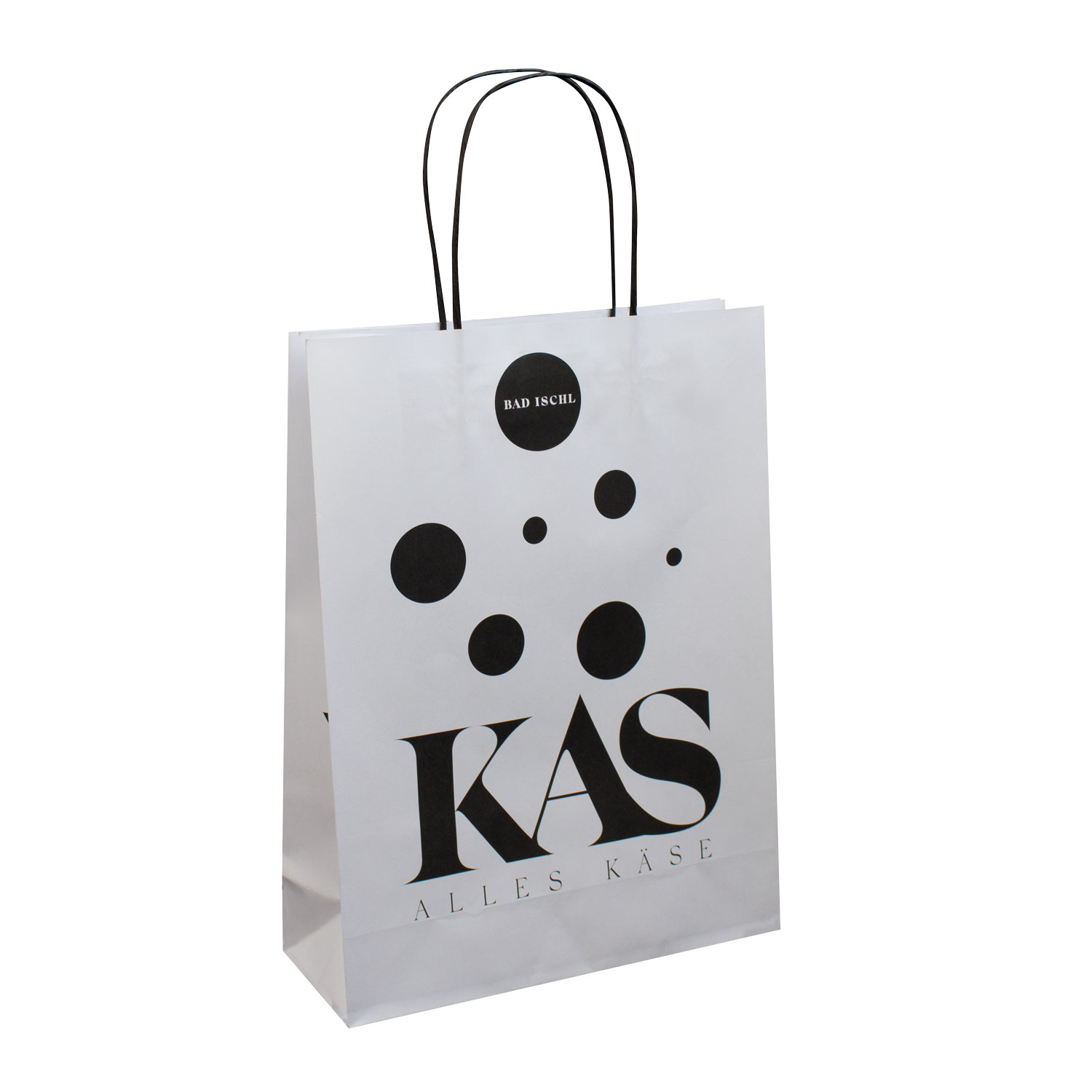 Papiertasche mit Druck und gedrehten Papierkordeln bei Europack bestellen