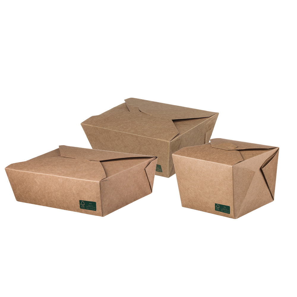 To Go Box mit Kuvertdeckel, Kraftpapier + PE-Laminierung