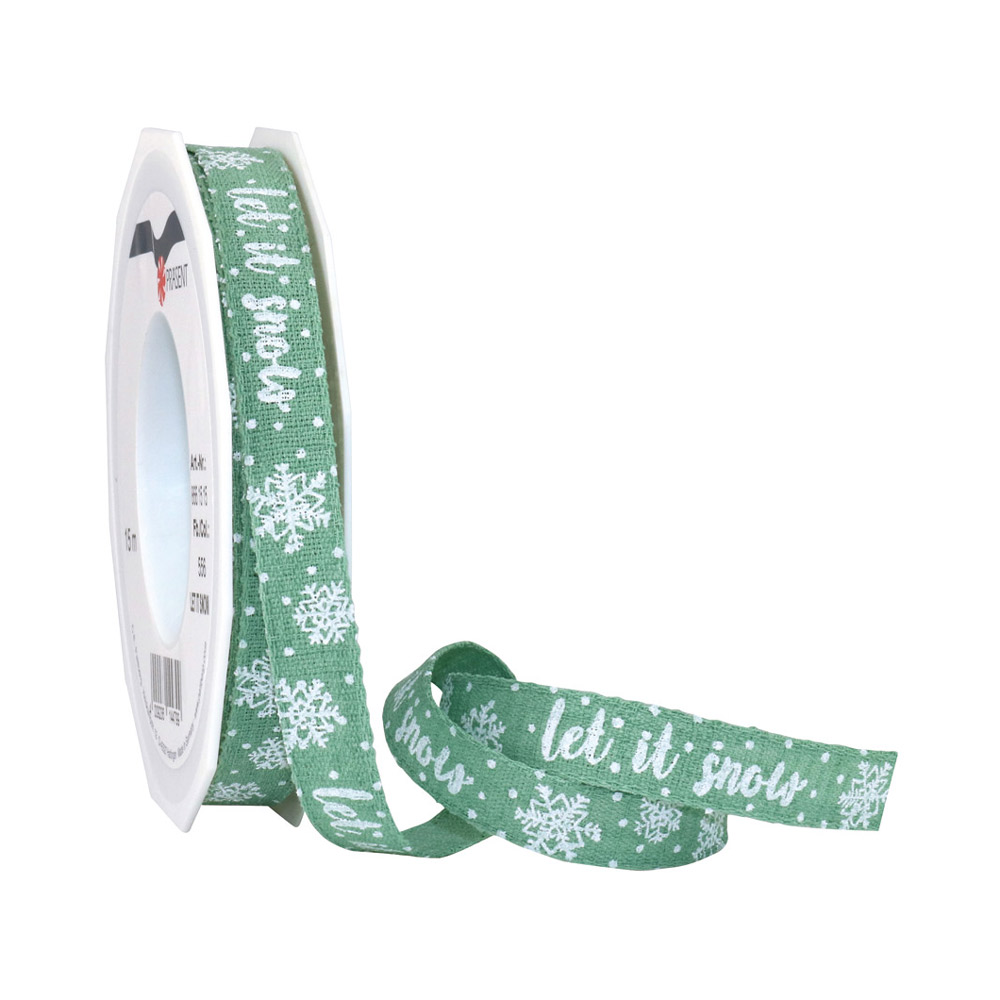 Let it snow Geschenkband 15 mm x 15 lfm