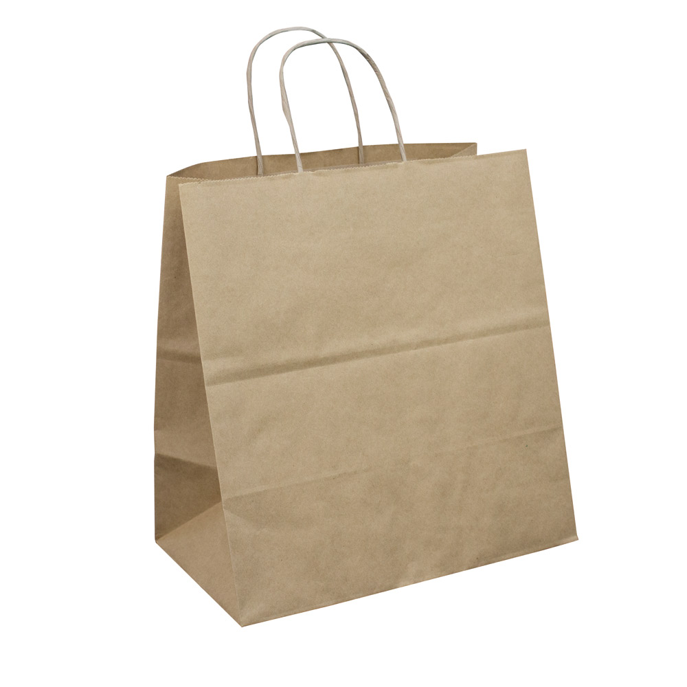 Torino Take Away mit gedrehten Kordeln, Recyclingpapier natur 100 g/m² Torino Take Away mit gedrehten Kordeln, Recyclingpapier natur 100 g/m²
