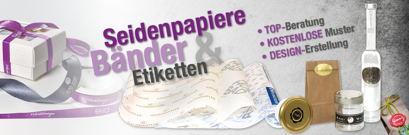 Seidenpapiere, Bänder & Etiketten *