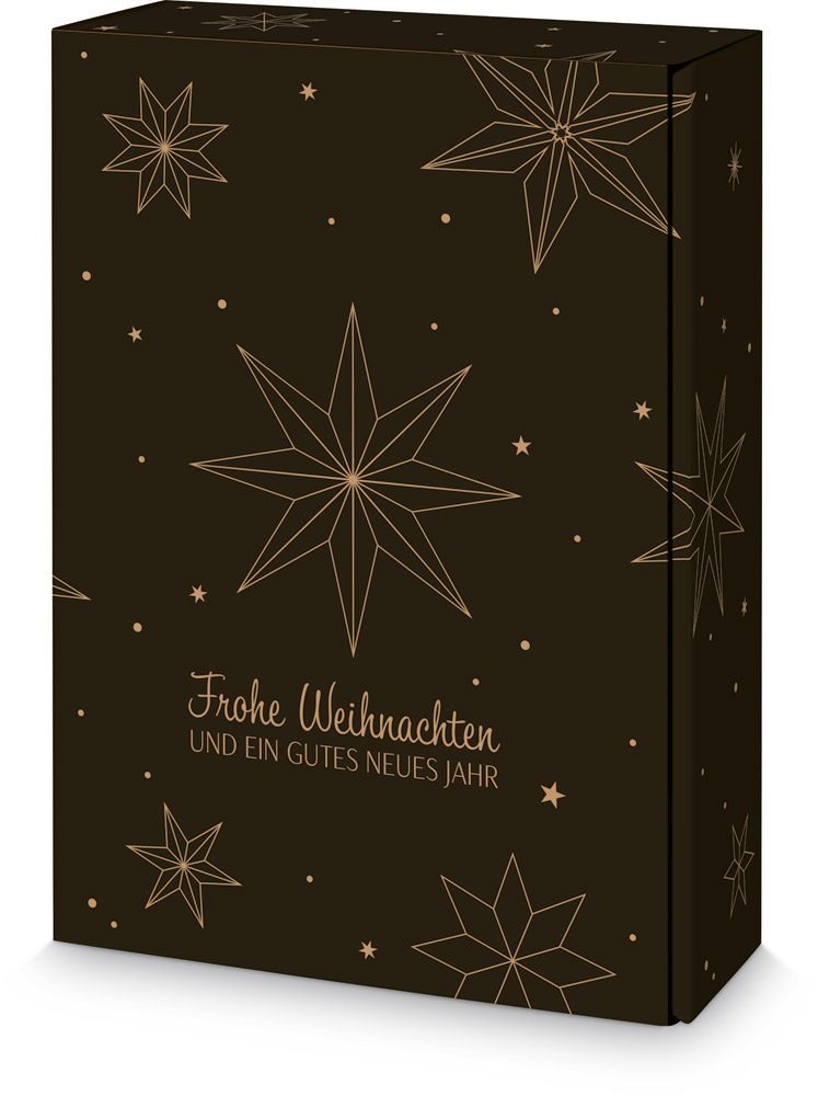 Natura Weihnachtssterne Flaschenschachtel, innen natur
