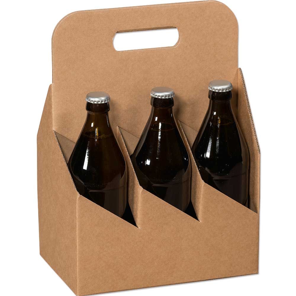 Natura Pur Biertrageschachtel, 6 x 0,33l/0,5 l Flaschen, Ø 75 mm, Wellpappe