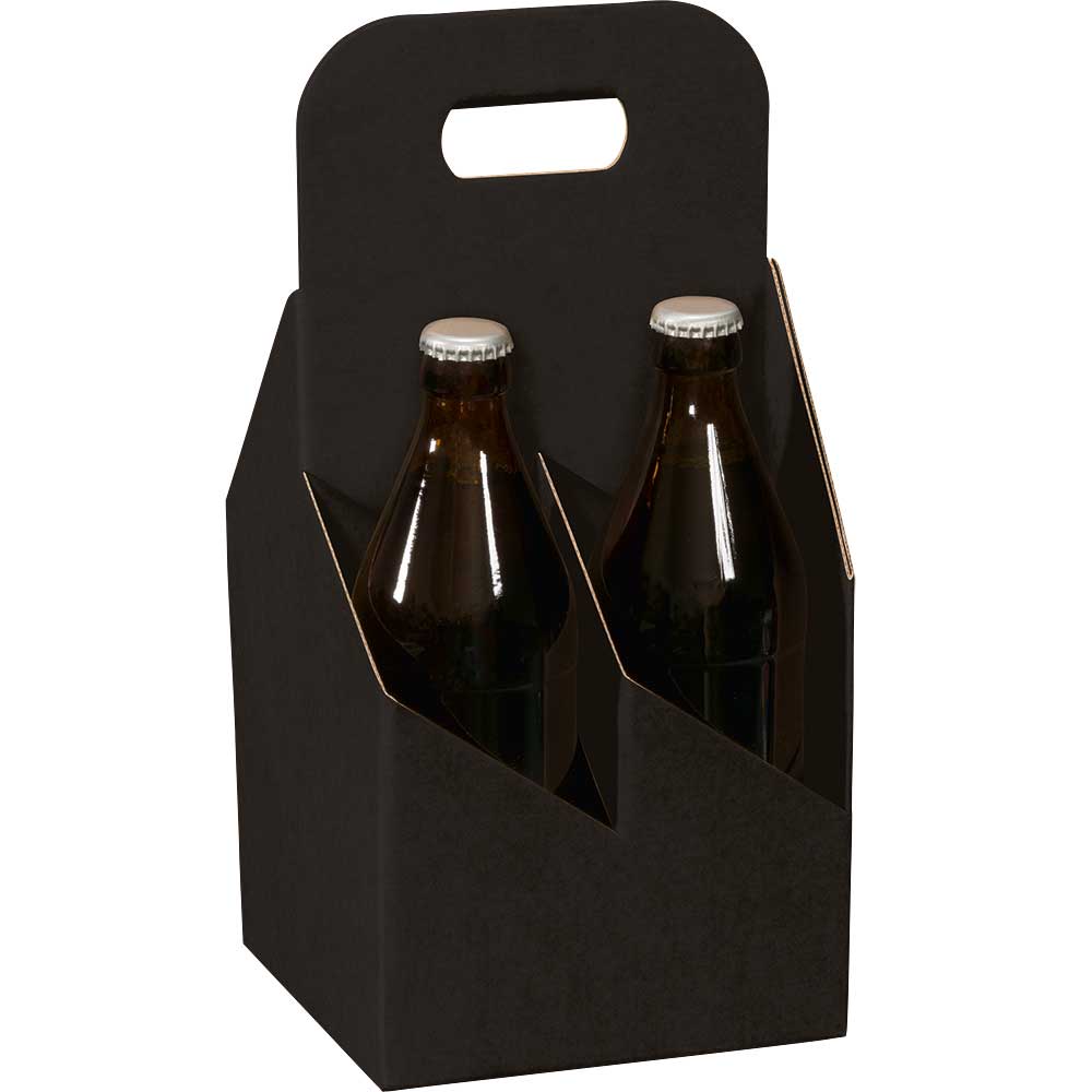 Natura Biertrageschachtel, 4 x 0,33l/0,5 l Flaschen, Ø 75 mm, Wellpappe