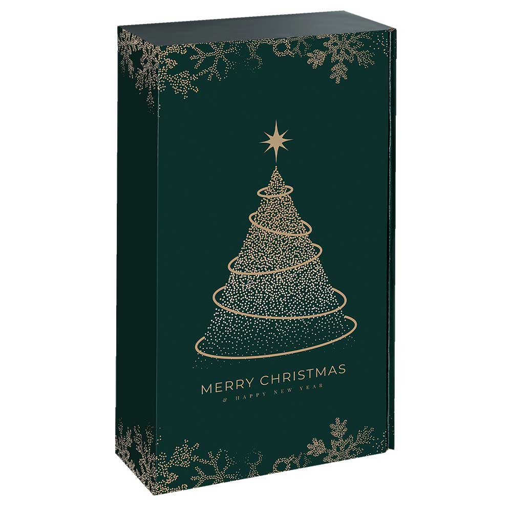 Green Christmas Flaschenschachtel, inkl. Flascheneinlage