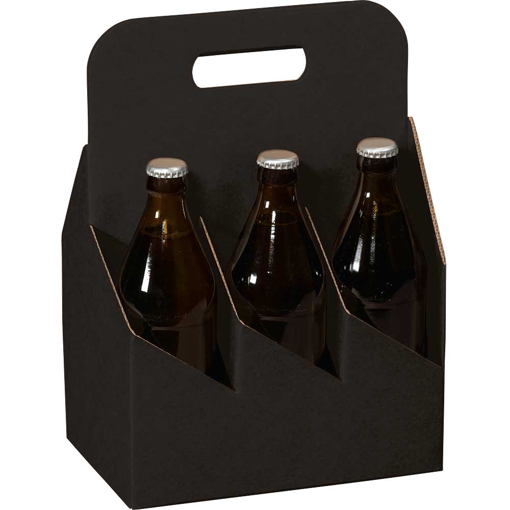 Natura Biertrageschachtel, 6 x 0,33l/0,5 l Flaschen, Ø 75 mm, Wellpappe