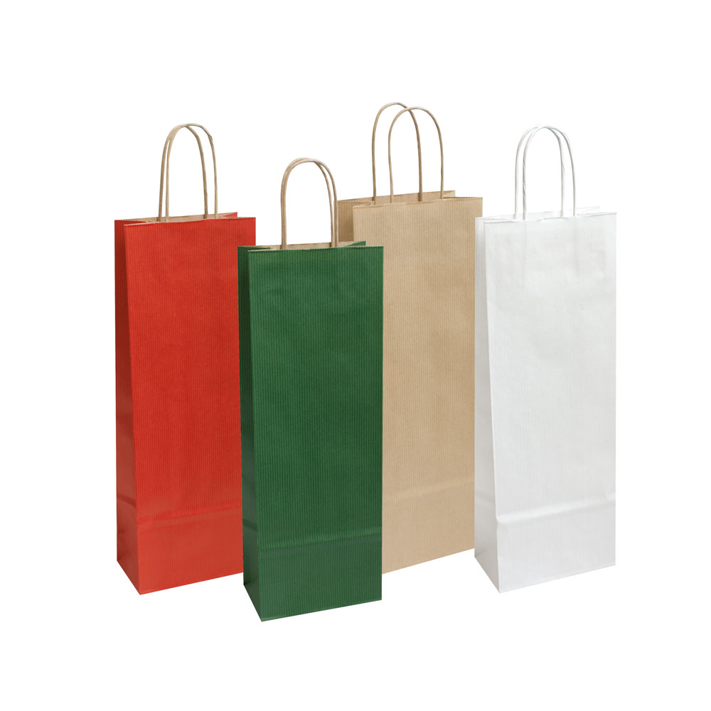Torino Flaschentasche mit gedrehten Papierkordeln Torino Flaschentasche mit gedrehten Papierkordeln