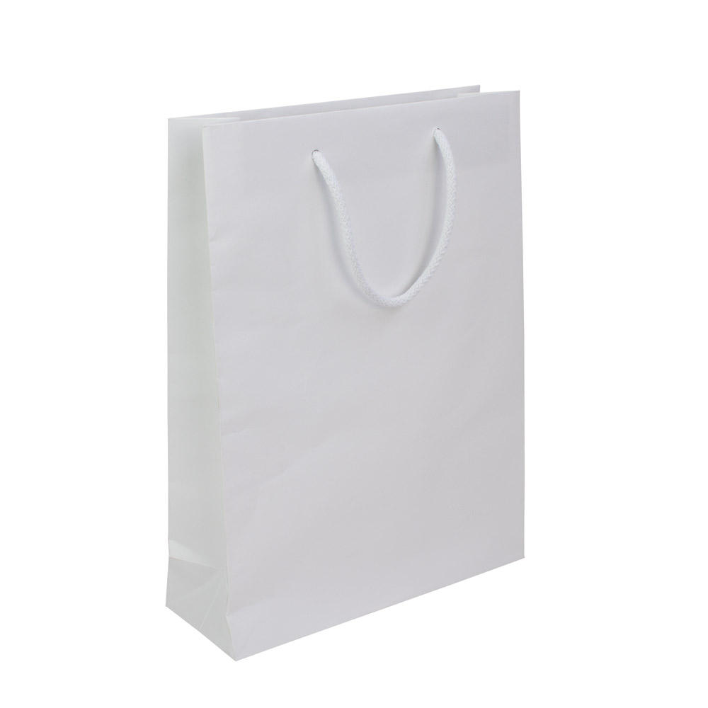 Roma Papiertragetasche, FSC- Kraftpapier weiß, Kordeln beigelegt Roma Papiertragetasche, FSC- Kraftpapier weiß, Kordeln beigelegt