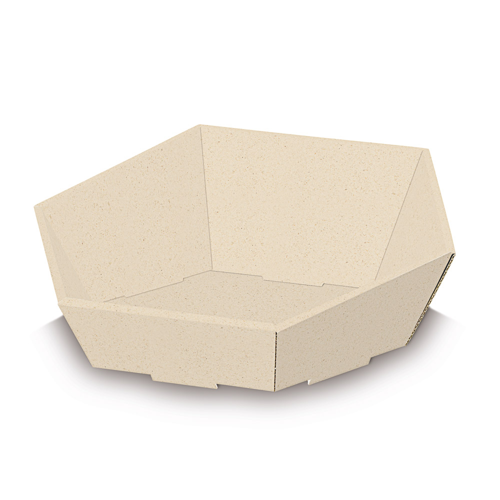 Graspapier Präsentkorb 6-eckig