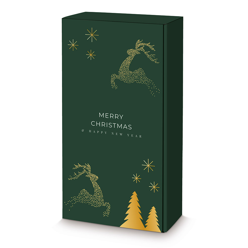 Reindeer Flaschenschachtel innen weiß, inkl. Einlagen