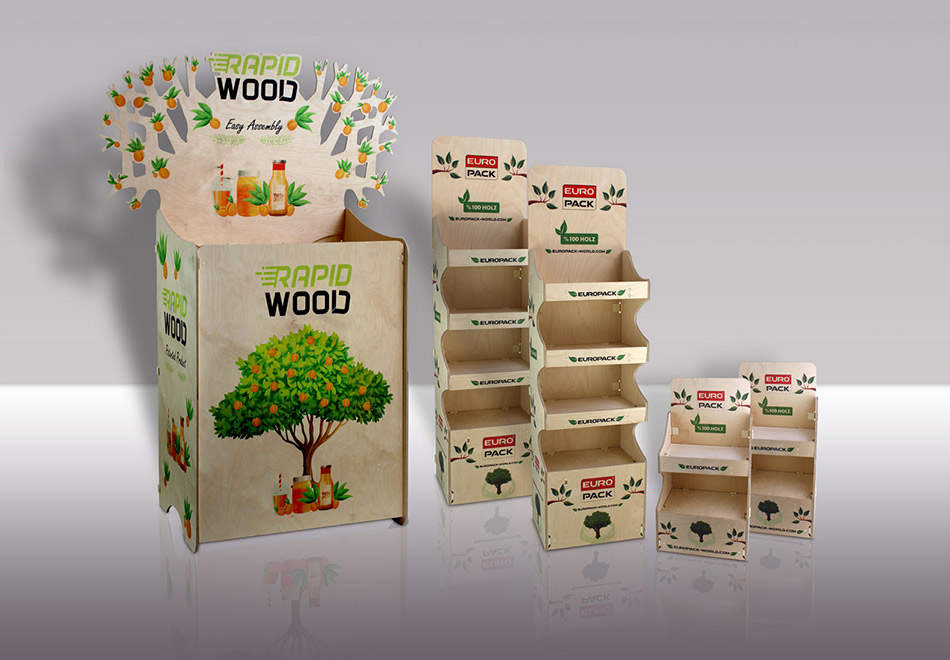 Holzdisplays individuell von Europack Holzdisplays individuell bei Europack bestellen