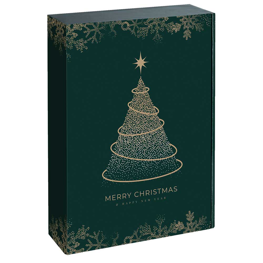Green Christmas Flaschenschachtel, inkl. Flascheneinlage