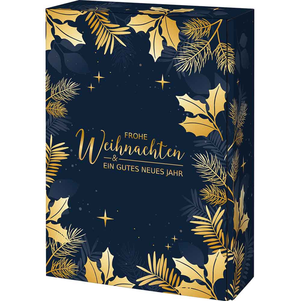 Weihnachtszauber Flaschenkarton für 3 Flaschen, inkl. Einlagen, Wellpappe, innen