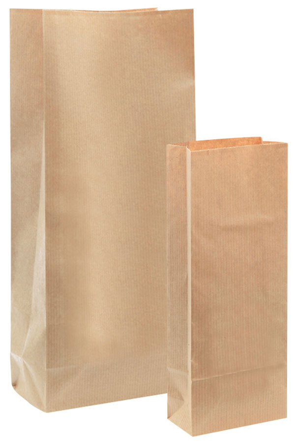 Blockbodenbeutel natur ohne Fenster