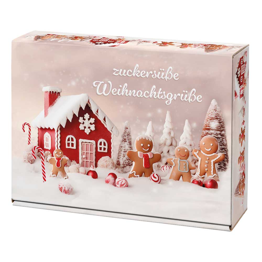 Weihnachtsgrüße Flaschenkarton für 3 Flaschen, inkl. Einlagen, Wellpappe, innen